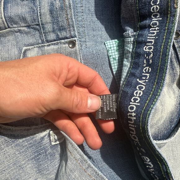 Men's Vintage Y2k Enyce Baggy Long Denim Light Blue Jean Shorts Jorts Sz 40 x 15 - Picture 2 of 7